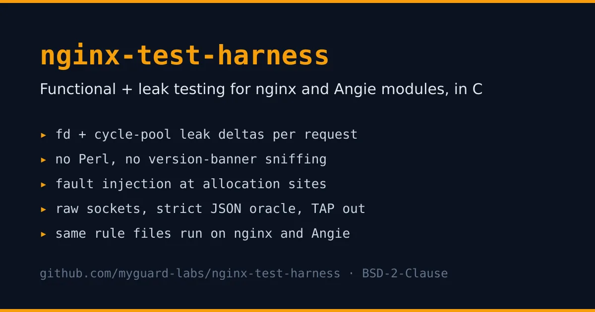 nginx-test-harness: functional and leak testing for nginx and Angie modules in C
